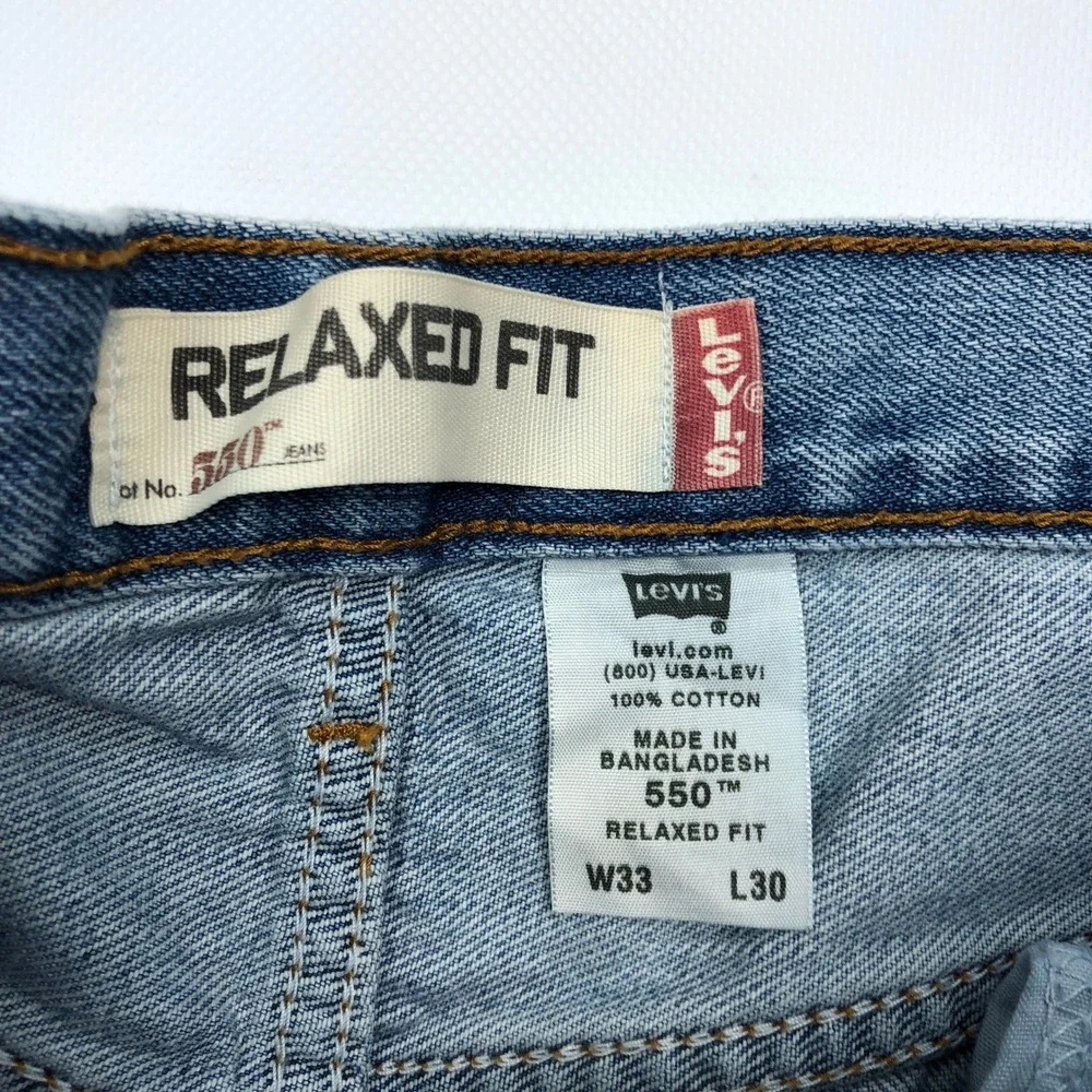 Vintage Levis 550 Relaxed Jeans Mens Fits 30x30 Medium Wash Blue Denim Y2K